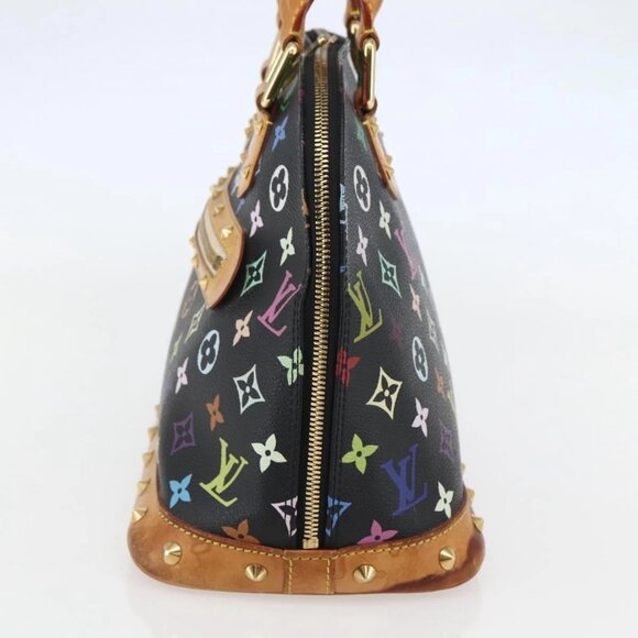 LOUIS VUITTON Monogram Multicolor Alma Hand Bag Black M92646 LV Auth 128178A - Picture 6 of 16